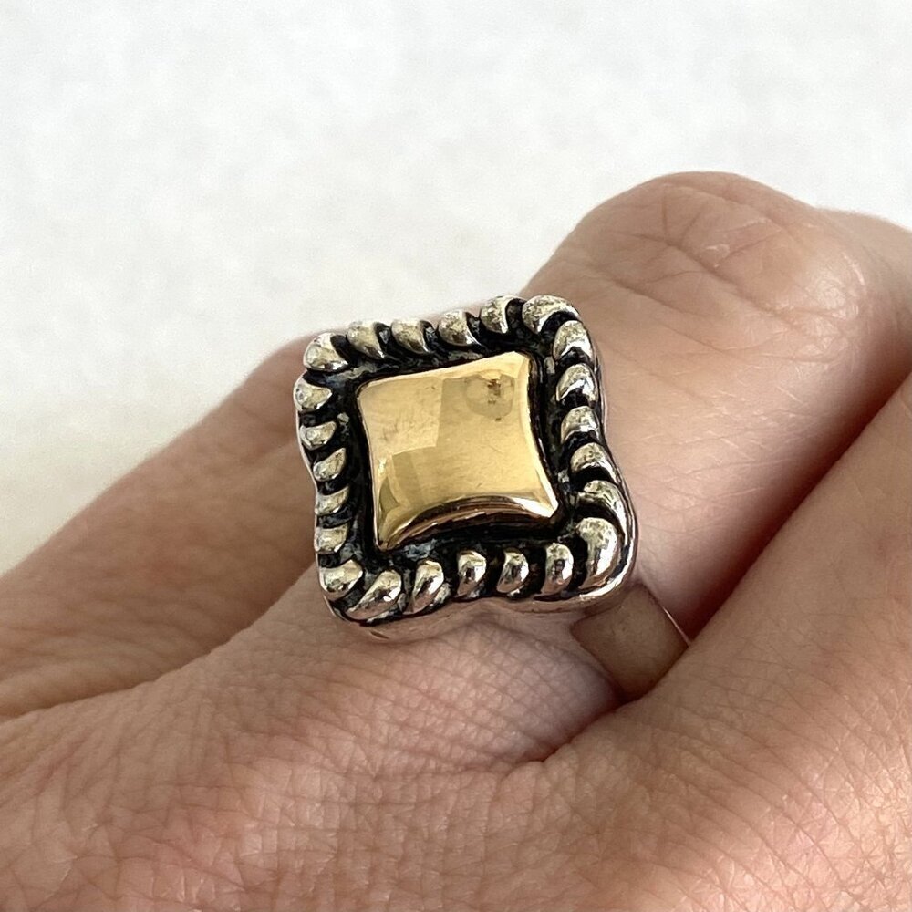 Joseph Esposito Sterling Silver 925 14K Yellow Gold Mixed Metal Ring Sz 6.75 - Picture 15 of 16